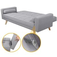 Sofá Cama de Tela de 3 Plazas Clic Clac Reclinable para Sala de Estar con Patas de Madera