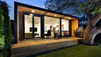 Maison préfabriquée standard américaine Tiny House avec fenêtre française