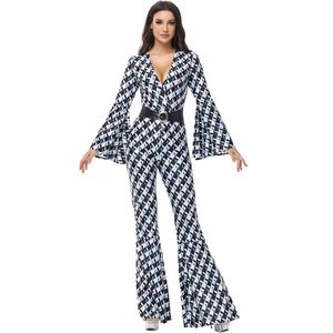 Disfraz Retro de los 80 con Diseño de Rejilla de Diamantes, Estilo Disco, para Halloween, Fiesta Hippie, Uniforme de Cantante - Product Image 5