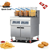 Friteuse électrique commerciale à double cuve et 4 paniers avec filtre à huile pour la friture de nuggets de poulet et de frites