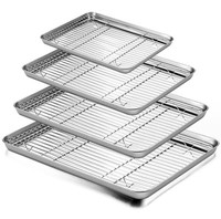 Plateau de cuisson en acier inoxydable avec grille de refroidissement