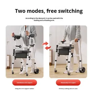 Déambulateur Adulte Fiable Antirouille avec Accoudoirs et <span class=keywords><strong>Roues</strong></span> – Aides à <span class=keywords><strong>la</strong></span> Marche pour <span class=keywords><strong>la</strong></span> Rééducation et <span class=keywords><strong>la</strong></span> Thérapie - Product Image 3