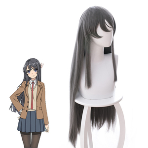 Perruque de cosplay Ainizi grise de 70 cm de long, synthétique, résistante à la chaleur, <span class=keywords><strong>Rascal</strong></span> <span class=keywords><strong>Does</strong></span> <span class=keywords><strong>Not</strong></span> <span class=keywords><strong>Dream</strong></span> <span class=keywords><strong>of</strong></span> Bunny <span class=keywords><strong>Girl</strong></span> Senpai Sakurajima Mai - Product Image 4