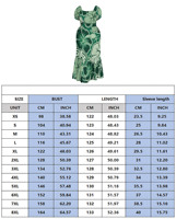 Robe sirène midi sur mesure pour femme, col carré, manches courtes bouffantes, taille haute, ourlet à volants, motif floral hibiscus tropical hawaïen