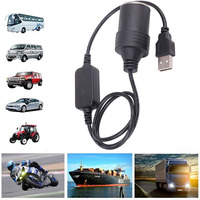 Adaptateur convertisseur USB 5V vers prise allume-cigare 12V pour voiture, cordon d'alimentation multifonctionnel de 0,35 m