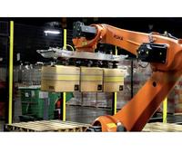 Robot industriel KUKA KR180 R3200 PA, armoire de commande PLC KRC4/KRC5, poste de travail de manutention et de palettisation