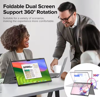 Expansor de Pantalla para Portátil de 18.5 Pulgadas, Plegable, Monitor Dual IPS LED Full HD 100Hz, Monitor Triple Portátil USB-C para Portátiles