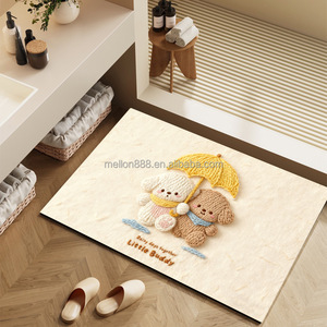 Alfombra Moderna Antideslizante Hecha a Máquina, Alfombra de Entrada Impermeable de Nappa PU + Cuero Sintético Antideslizante, Antifatiga, Lavable, para Uso en el Hogar y Hoteles - Product Image 1