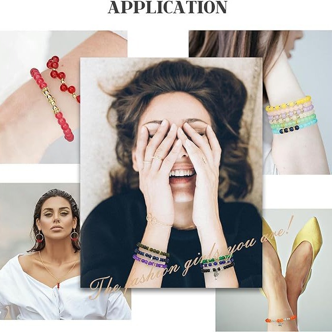 New Custom 1400pcs 6mm Beads Set Glass Stone Bracelet Making Kit for DIY Jewelry