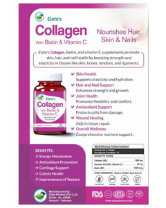 Complément alimentaire Collagène avec Biotine et Vitamine C en gélules, 30 unités, pour cheveux, peau et ongles - Product Image 2