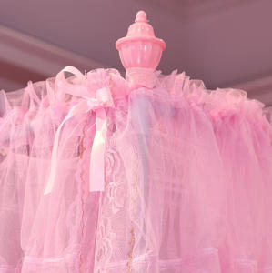 黄色聚酯网高密度豪华四立金属杆蚊帐床罩 - Product Image 4