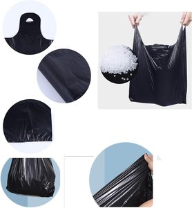 Black Trash Bags with Handles, Super Thick Plastic Rubbish Bags Suitable for Office, Picnic, Kitchen and Bulk Use - Product Image 4