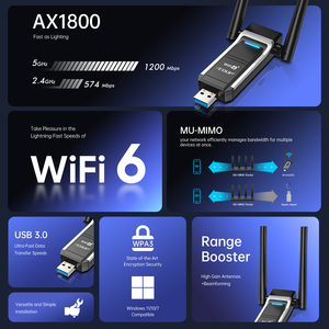 Adaptador <span class=keywords><strong>USB</strong></span> Externo WiFi 6 EP-AX1693S, 1800 Mbps, Doble Banda 2.4G/5GHz, Dongle Inalámbrico 802.11AX, <span class=keywords><strong>USB</strong></span> 3.0 para Windows 11, en Existencia - Product Image 6