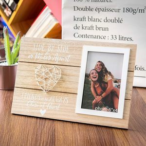 Décor à la maison meilleur ami amitié meilleurs amis cadeau 4X6 rustique chaîne Art <span class=keywords><strong>cadre</strong></span> Photo en bois <span class=keywords><strong>cadre</strong></span> Photo en bois - Product Image 2