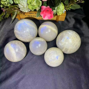 Pierres de cristal naturelles en gros, magnifique sphère de pierre de lune bleue polie pour la décoration intérieure, cadeaux de Pâques - Product Image 6