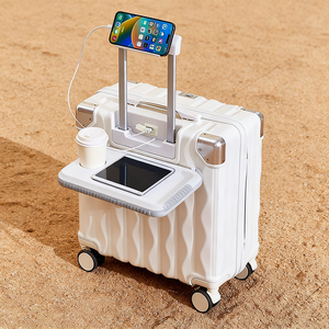 Valise de voyage à roulettes personnalisée de qualité supérieure de 18/20 pouces avec porte-téléphone, porte-bouteille, design avec crochet - Product Image 2