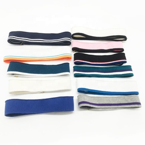 Puños de Punto Acanalado de Poliéster y Elastano de 16 Agujas, Teñidos con Hilo, Colores Sólidos, Lisos, con Rayas de Color Secundario, para Accesorios de Ropa - Product Image 5