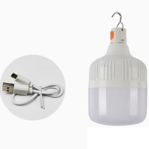 White Rechargeable LED Bulb Emergency Light, USB Hanging Lamp for Supermarket, Camping, Night Light - Product Image 1