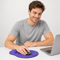 Tapis de souris ergonomique personnalisé en nylon blanc vierge pour sublimation, avec repose-poignet, idéal pour cadeaux d'entreprise – Vente en gros
