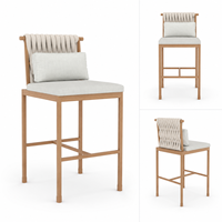 Ensemble de table de bar d'extérieur de luxe avec chaises hautes, mobilier de salle à manger moderne pour jardin, bord de piscine, hôtel, villa