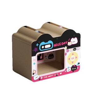 Griffoir pour chat en forme de dessin animé, résistant à l'usure, sans peluches, adapté à toutes les saisons, canapé vertical, lit pour chat double couche - Product Image 4