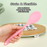Cuillère de service en silicone de qualité alimentaire résistante à la chaleur, outil de mélange de couleurs pour salade, sans BPA, moulée monobloc, facile à nettoyer