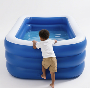 Offre Spéciale <span class=keywords><strong>Piscine</strong></span> Gonflable Épaissie en PVC Bleu et Blanc pour Adultes, Enfants et Bébés, Jeux de Plein Air Domestiques - Product Image 4
