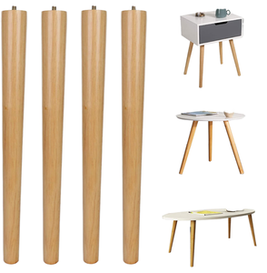 Solid Wood Tapered Round Table <b>Legs</b> <b>for</b> Coffee Table End Table Side Table Chair DIY Furniture Natural Finish - Product Image 1