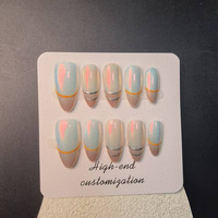 JOYPET-Ongles artificiels faits à la main, design personnalisé, à motif floral, couverture complète, ongles longs à presser pour femmes