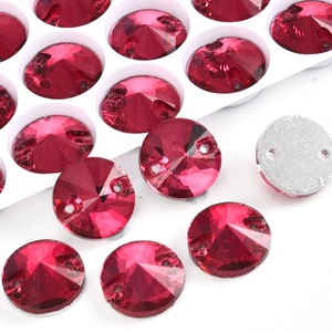 OLeeya Fuchsia Sewing Crystals Teardrop Rivoli Navette Shapes Flat Back Gemstones Glass Sew on Rhinestones for <b>Dance</b> <b>Dresses</b> - Product Image 2