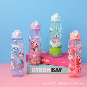 Tube d'aspiration de couvercle de rebond de bouilloire de dessin animé givré de Sport transfrontalier Portable pour <span class=keywords><strong>Amazon</strong></span> bouilloire lanière de tasse en plastique à boire directe - Product Image 5