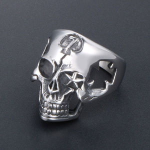 Skull <b>Ring</b> <b>Titanium</b> Steel Hollow Star Shape Men's Halloween Jewelry SA865 - Product Image 4