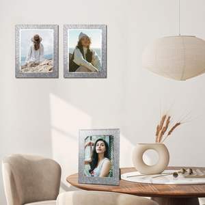 Cadre photo en verre sur mesure 4*6 5*7 8*10, cadre photo simple avec poudre scintillante, verre cristal pour cadeaux de mariage - Product Image 5