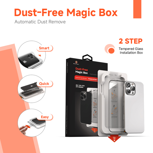 OEM Customized Screen Protector Installation Kit New Design Dust-Free Magic Box for Iphone 15 16 17 Pro Max