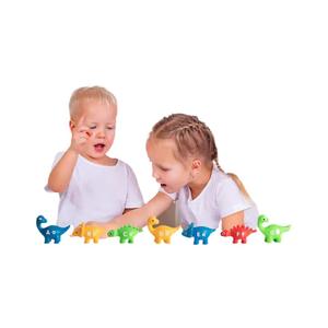 Venta caliente entrenamiento cerebral 13 piezas viscosa números en inglés clasificación emparejamiento cognitivo colorido dibujos animados <span class=keywords><strong>Dino</strong></span> juego de aprendizaje con bolsa - Product Image 6