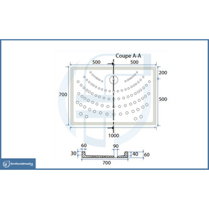 Receveur de douche rectangulaire moderne H6 70x100x6cm en céramique, design carré en acrylique avec finition marbre pour salle de bain ou hôtel - Product Image 2