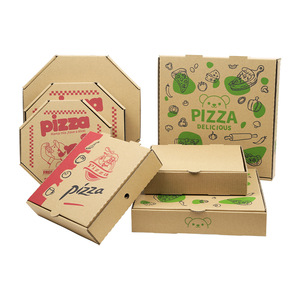 Boîtes d'emballage alimentaire en papier kraft biodégradables, créatives, portables, empilables, pour cadeaux, snacks et pizzas, vente en gros - Product Image 2