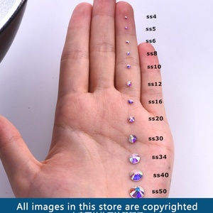 Strass en verre non thermocollants OLeeya SS3-SS50 à 12 facettes, cristal AB à dos plat, vente en gros, pour décoration d'ongles et DIY - Product Image 2