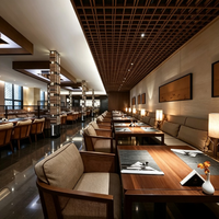 Ensemble de mobilier moderne pour hôtels et restaurants, table à manger solide, chaise rembourrée, banquette, mobilier FF&E pour le marché nord-américain