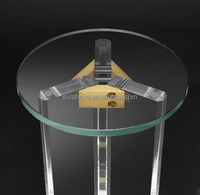 Hot Sale Luxus Clubhaus Karten raum Indoor Outdoor High-End-Möbel LAZIO ACRYL UND GLAS RUND SEITEN TISCH