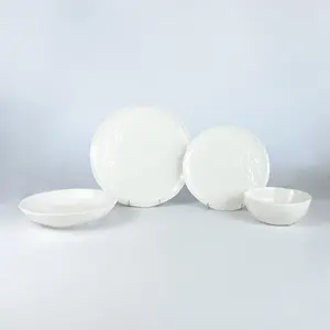 16Pcs porcelain glazed dinner set in special shape modern minimalist style luxury lifestyle ceramic tableware