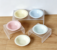 Bol à nourriture pour animaux de compagnie en céramique pliable et étanche avec support en acrylique surélevé pour poulets – Gamme Premium de bols et mangeoires