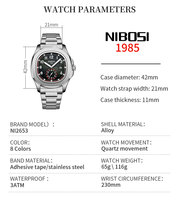 Montre de sport pour homme avec cadran quadrillé, bracelet en silicone et acier inoxydable, étanche, design personnalisé, logo OEM/ODM, MOQ 50 pièces