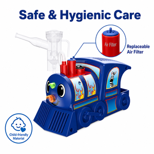 Niedlicher Cartoon Blauer Zug-Inhalator für Kinder mit Hocheffizienz-Feinnebelkompressor und Kabelaufbewahrung - Product Image 5