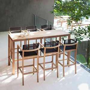 MORE DESIGN Muebles <span class=keywords><strong>de</strong></span> balcón baratos Parte superior <span class=keywords><strong>de</strong></span> <span class=keywords><strong>madera</strong></span> pata <span class=keywords><strong>de</strong></span> metal Rectangular Piscina <span class=keywords><strong>Patio</strong></span> Jardín <span class=keywords><strong>de</strong></span> <span class=keywords><strong>madera</strong></span> <span class=keywords><strong>Bar</strong></span> Comedor Mesa al aire libre - Product Image 6