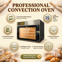 Four à air chaud électrique commercial et industriel à 4 plateaux en acier inoxydable, utilisé pour la cuisson à la vapeur par convection dans les boulangeries