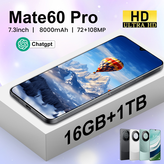 Slim Profile Mate 40 Pro+ 12GB RAM 512GB ROM 7.3 Inch Top Screen 5G Wifi Function Unlock Android Gaming Mobile Phone