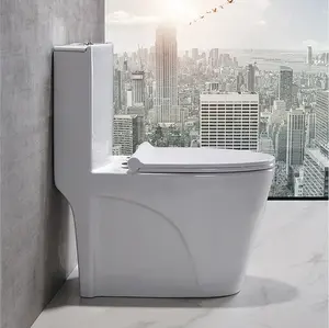 Grosir Kualitas Tinggi S-trap 12 "Rough-In Keramik Saniter Kamar Mandi Standar Amerika Satu Potong Toilet