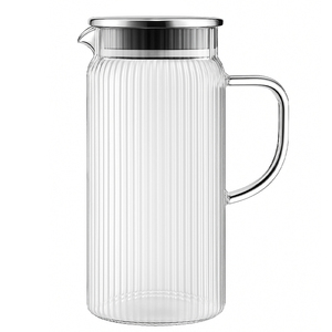 耐熱ガラス製水差し、蓋付き、冷蔵庫や飲み物用の大容量ジャグ - Product Image 5