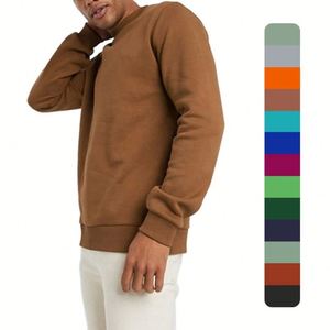 100 algodón en blanco francés Terry peso pesado de gran tamaño chándal ajuste serigrafía Logo hombres cuello redondo sudaderas con capucha hombres logotipo personalizado - Product Image 1